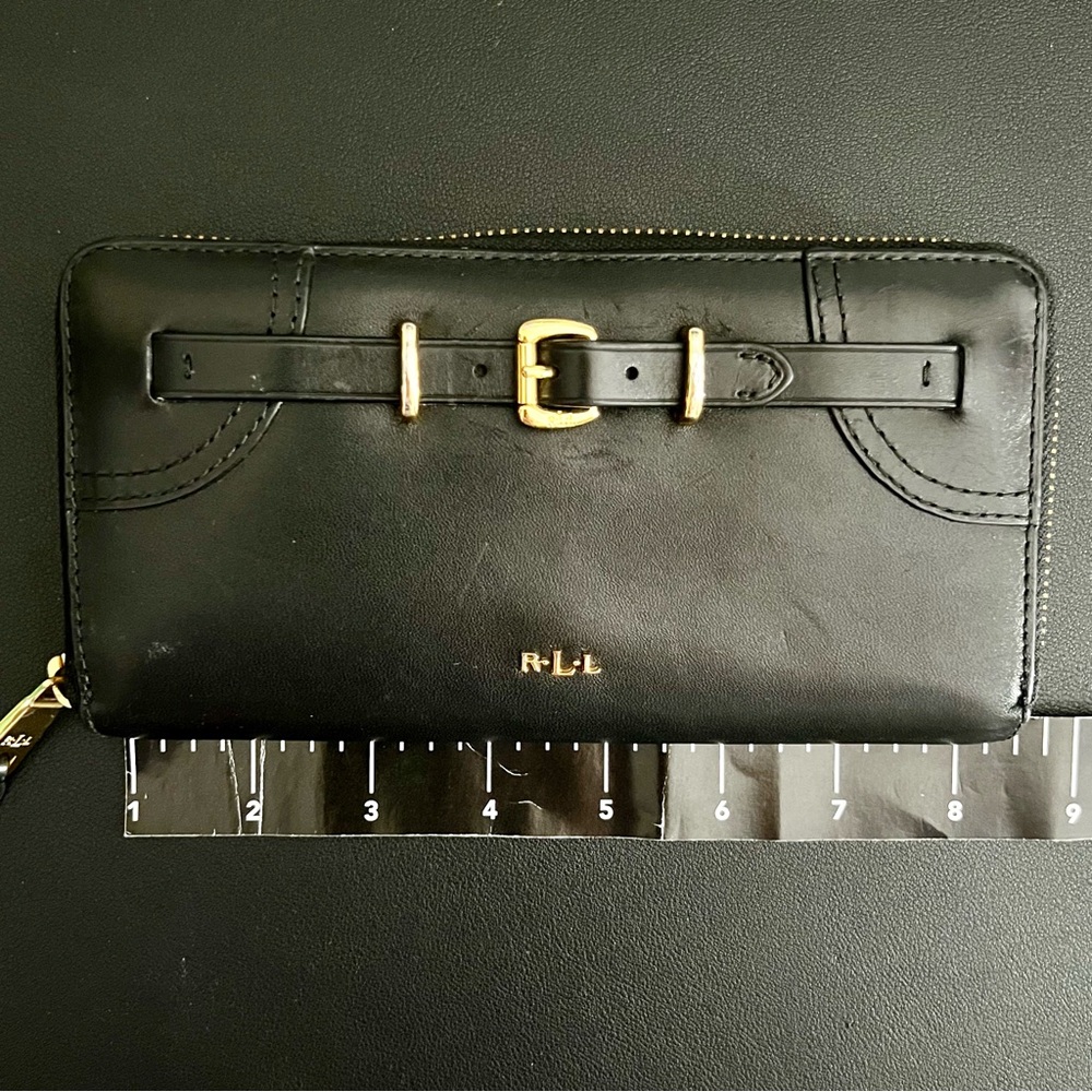 LAUREN RALPH LAUREN Equestrian Buckle Zip-Around Wallet - Picture 10 of 11